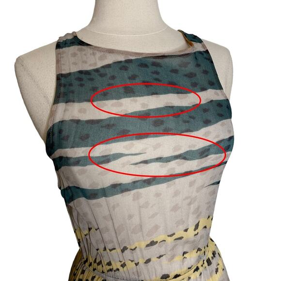 Sam and Lavi Los Angeles Hopi Print Sheer Sleeveless High Low Dress Womens Small - Picture 7 of 11